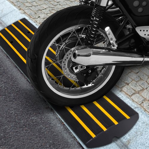 VEVOR 1pcs Car Driveway Rubber Curb Ramps Heavy Duty 22000lbs Capacity Threshold Ramp 2.5 Inch High Cable Cover Curbside Bridge Ramp for Loading Dock Garage Sidewalk cabel cover protector