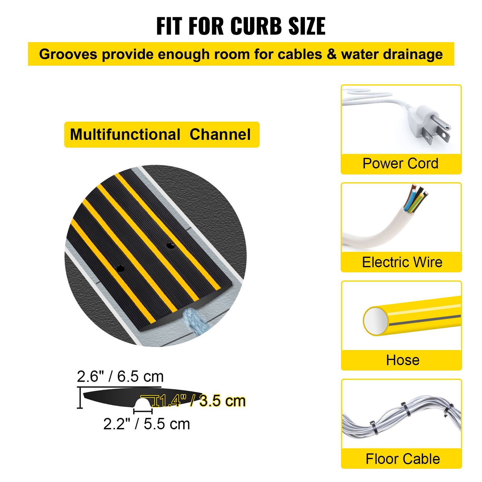Car Rubber Driveway Curb Ramp 10000kg Capacity Threshold Ramp