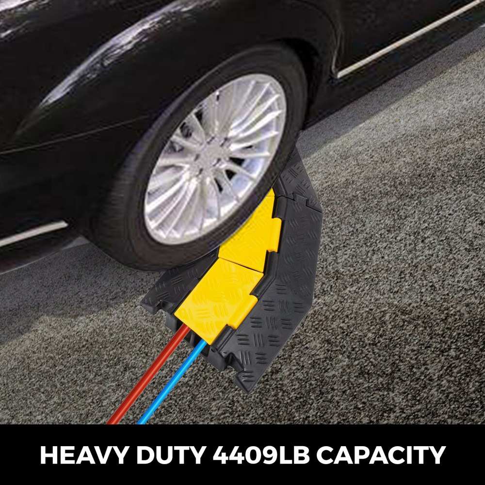 VEVOR 5 Pack Rubber Cable Protector Ramp 45 Left Capacity Pedestrian 2 Channel