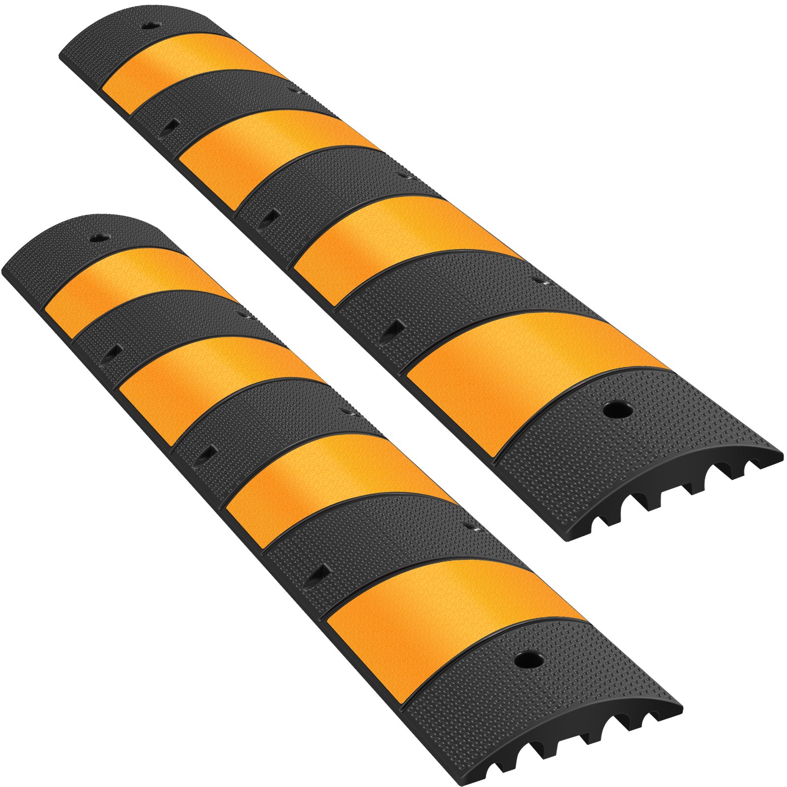 Sweiko 2pcs 6 Feet Rubber Driveway Modular Heavy Duty Speed 72.8 x 12 x 2.4 Inch Cable Protector Ramp for Garage Gravel Roads Asphalt Concrete, 2Pack-6Ft-Speed Bump, 185 x 31 x 5.5 cm Sweiko 2pcs 6 Feet Rubber Driveway Modular Heavy Duty Speed 72.8 x 12 x 2.4 Inch Cable Protector Ramp for Garage Gravel Roads Asphalt Concrete, 2Pack-6Ft-Speed Bump, 185 x 31 x 5.5 cm