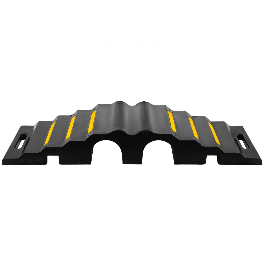 2pcs Rubber Cable Protector Ramp 2-channel Hose Bridge Interlock Cord Cover