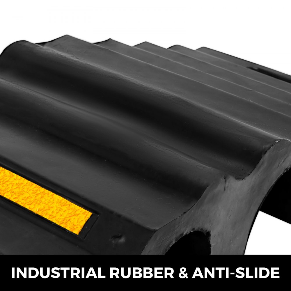 2pcs Rubber Cable Protector Ramp 2-channel Hose Bridge Interlock Cord Cover