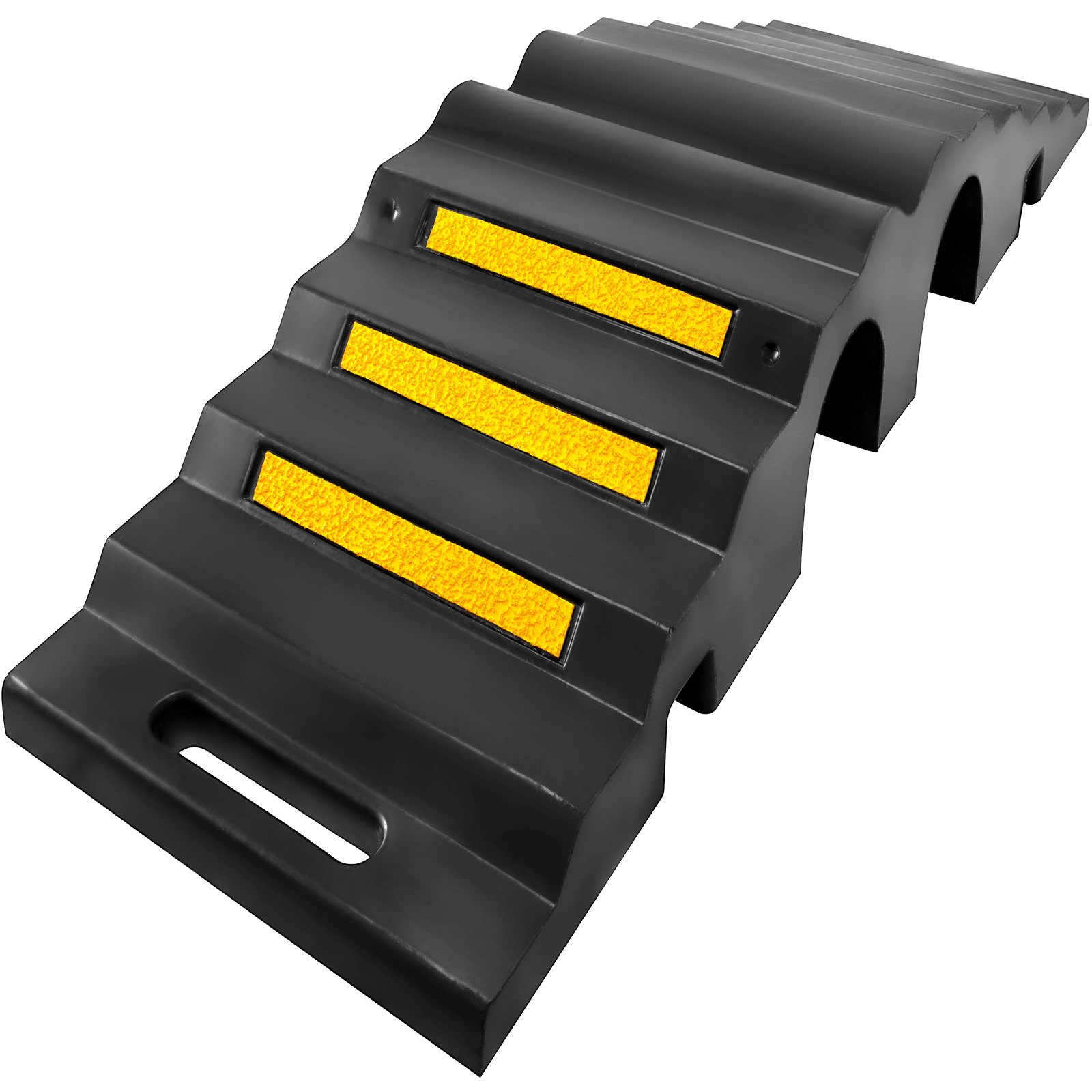 2pcs Rubber Cable Protector Ramp 2-channel Hose Bridge Interlock Cord Cover