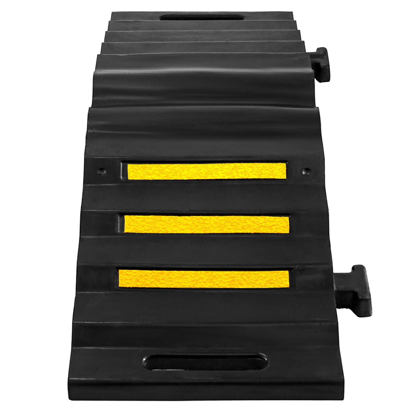2pcs Rubber Cable Protector Ramp 2-channel Hose Bridge Interlock Cord Cover