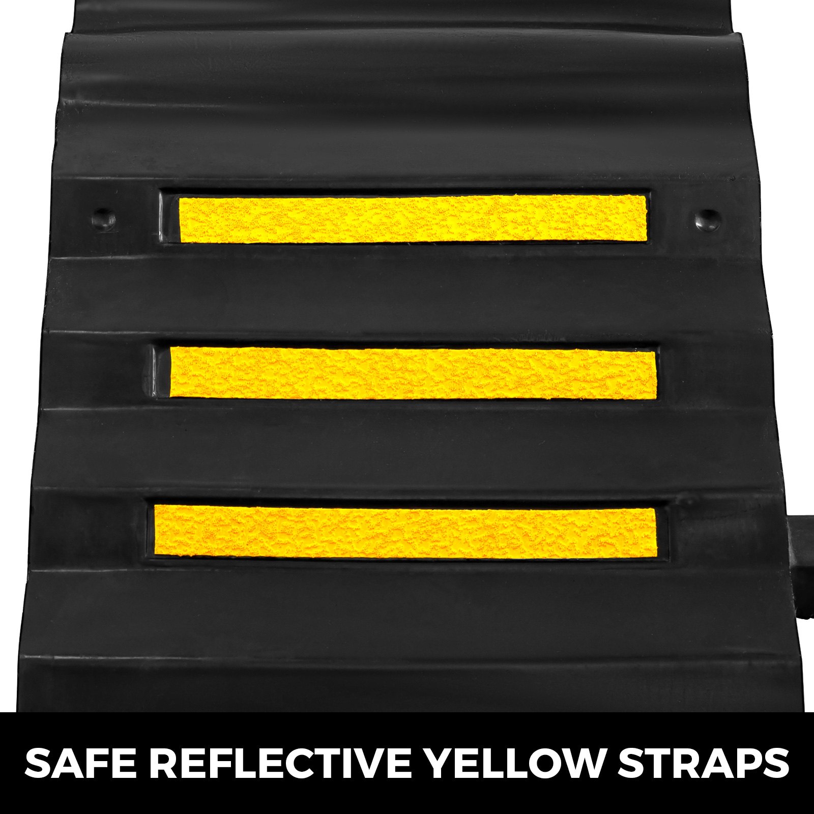 2pcs Rubber Cable Protector Ramp 2-channel Hose Bridge Interlock Cord Cover