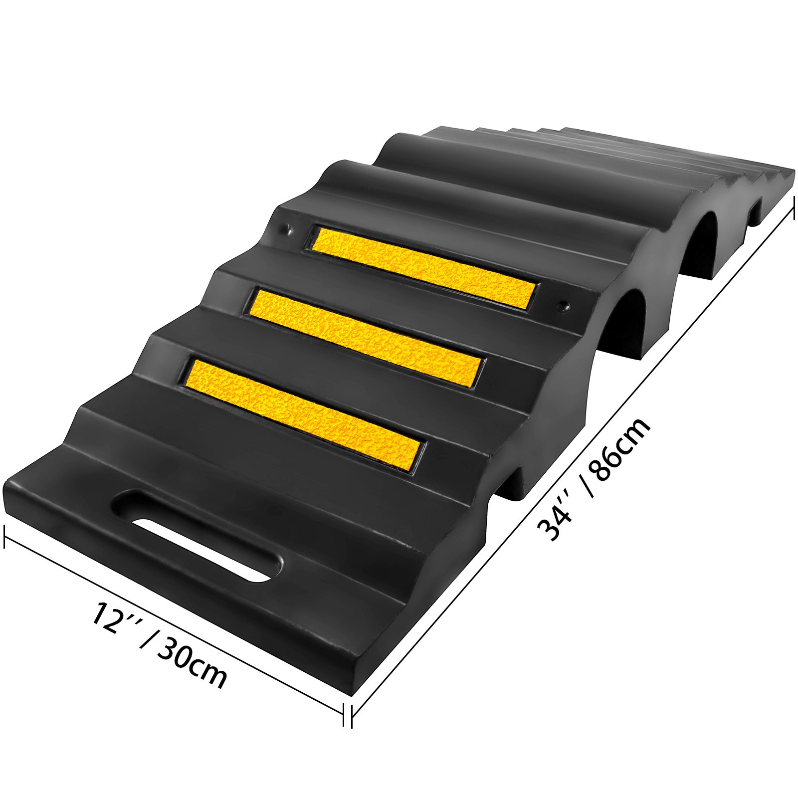 2pcs Rubber Cable Protector Ramp 2-channel Hose Bridge Interlock Cord Cover