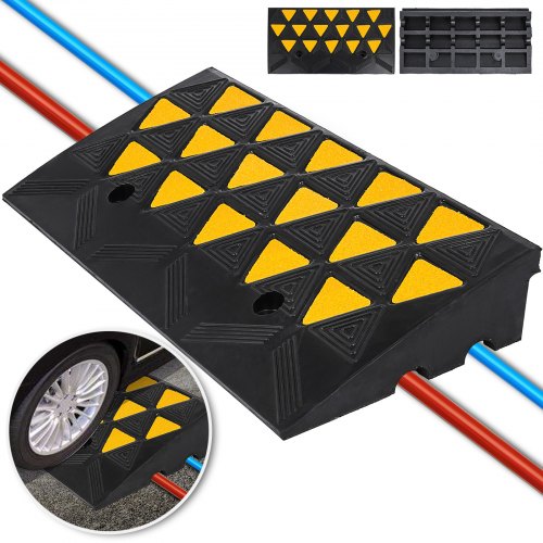 4" Height Heavy Duty Rubber Curb Ramp Load Capacity High Visibility Visible