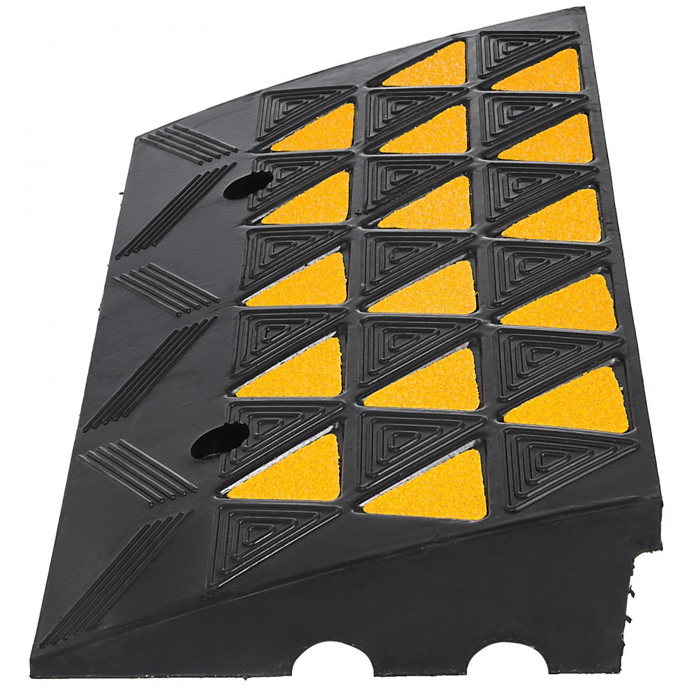 4" Height Heavy Duty Rubber Curb Ramp Load Capacity High Visibility Visible