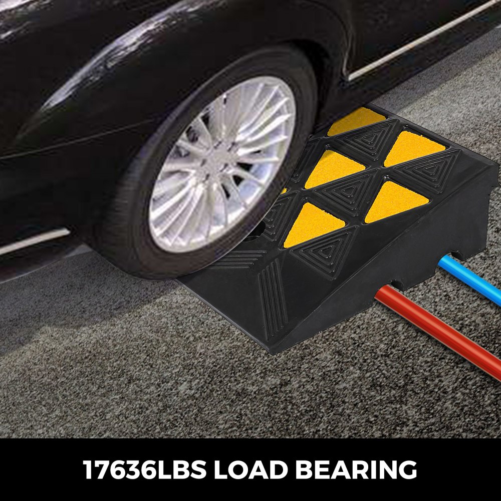 4" Height Heavy Duty Rubber Curb Ramp Load Capacity High Visibility Visible