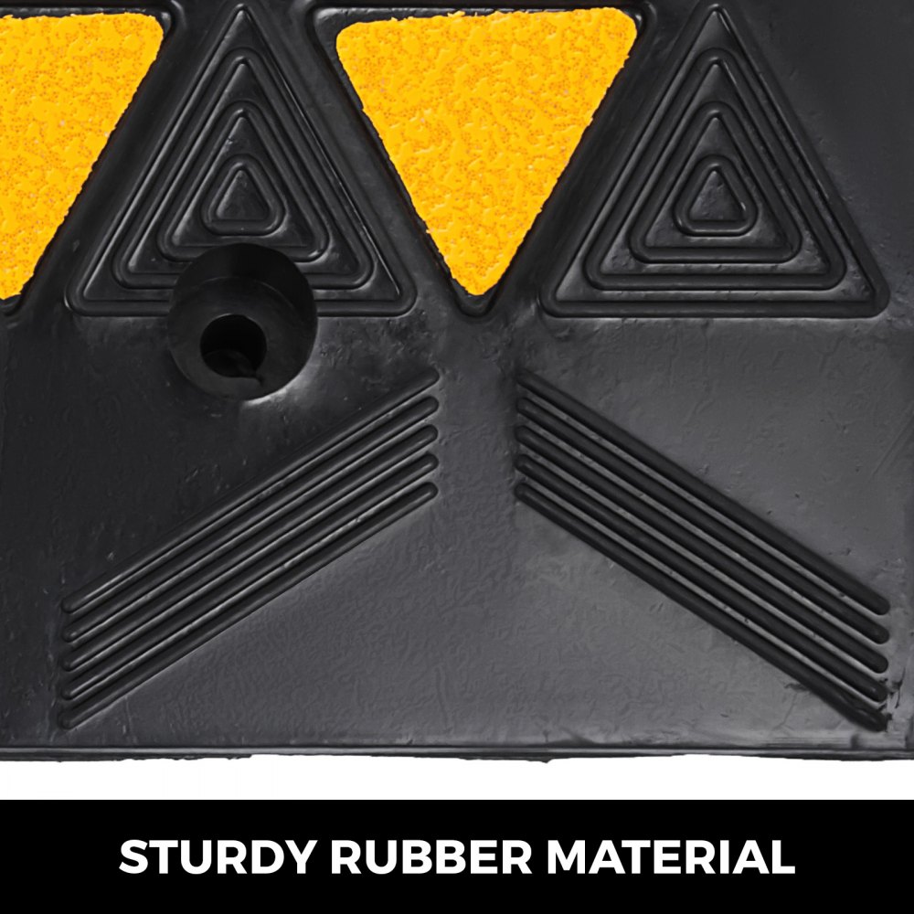 4" Height Heavy Duty Rubber Curb Ramp Load Capacity High Visibility Visible