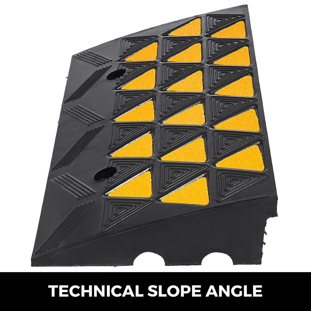 4" Height Heavy Duty Rubber Curb Ramp Load Capacity High Visibility Visible