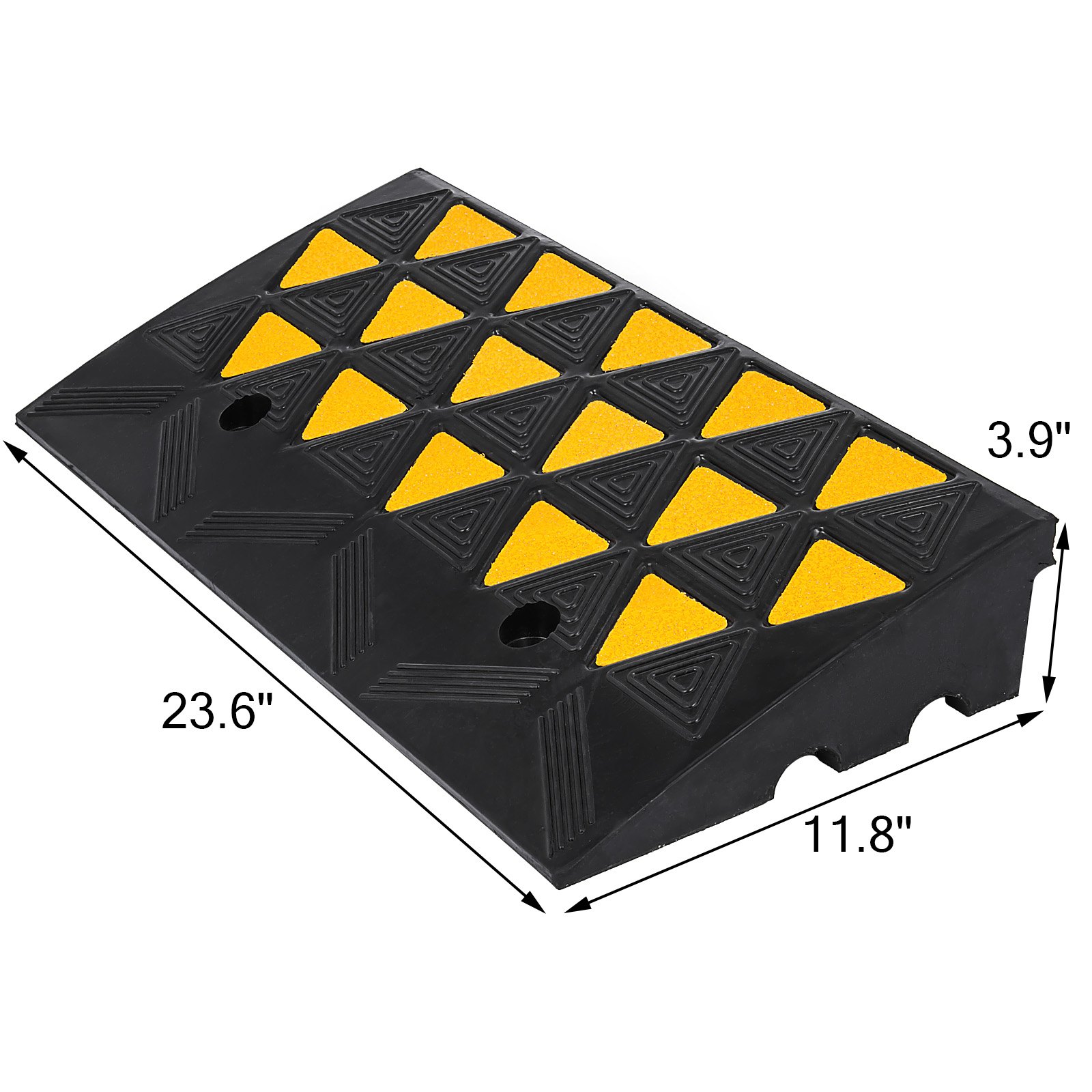 4" Height Heavy Duty Rubber Curb Ramp Load Capacity High Visibility Visible