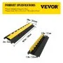 Protector de cable de goma VEVOR (5 juegos), doble canal, resistente, capacidad de 30 000 kg, protección para cables y mangueras, reductor de velocidad para entradas de vehículos (2 canales, 5 juegos, 30 000 kg)