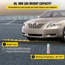 VEVOR 5 Pack Rubber Cable Protector Ramp 2 Channel Heavy Duty 66,000 lbs Load Capacity Cable Wire Cord Cover Ramp Speed Bump Driveway Hose Cable Ramp Protective Cover (2-Channel, 5 Pack-66,000 lbs)