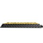 black and yellow VEVOR cable protector ramps with a diamond plate texture.