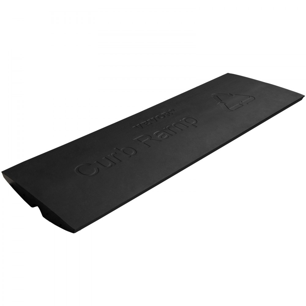 VEVOR Curb Ramp, 1 Pack Rubber Driveway Ramps, Heavy Duty 32000 lbs Weight Capacity Threshold Ramp, 2.6 inch High Curbside Bridge Ramps for Loading Dock Garage Sidewalk, Expandable Full Ramp Set