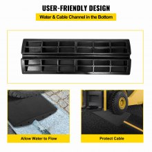 VEVOR Curb Ramp, 1 Pack Rubber Driveway Ramps, Heavy Duty 32000 lbs Weight Capacity Threshold Ramp, 2.6 inch High Curbside Bridge Ramps for Loading Dock Garage Sidewalk, Expandable Full Ramp Set