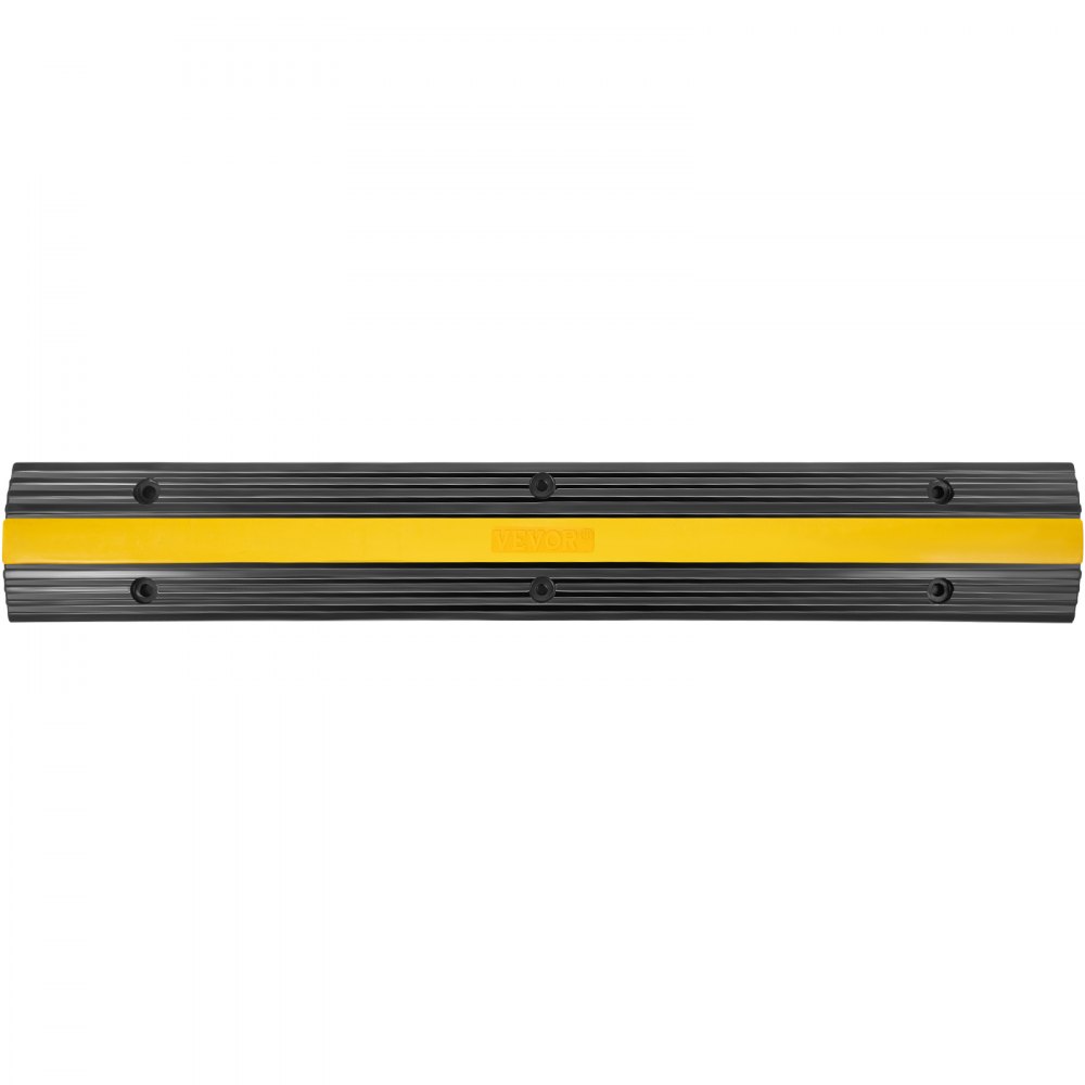 VEVOR Cable Protector Ramp, 3 Packs 1 Channels Speed Bump Hump, Rubber Modular Speed Bump Rated 18000 LBS Load Capacity, Protective Wire Cord Ramp Driveway Rubber Traffic Speed Bumps Cable Protector