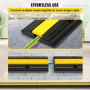 VEVOR Cable Protector Ramp, 3 Packs 1 Channels Speed Bump Hump, Rubber Modular Speed Bump Rated 18000 LBS Load Capacity, Protective Wire Cord Ramp Driveway Rubber Traffic Speed Bumps Cable Protector