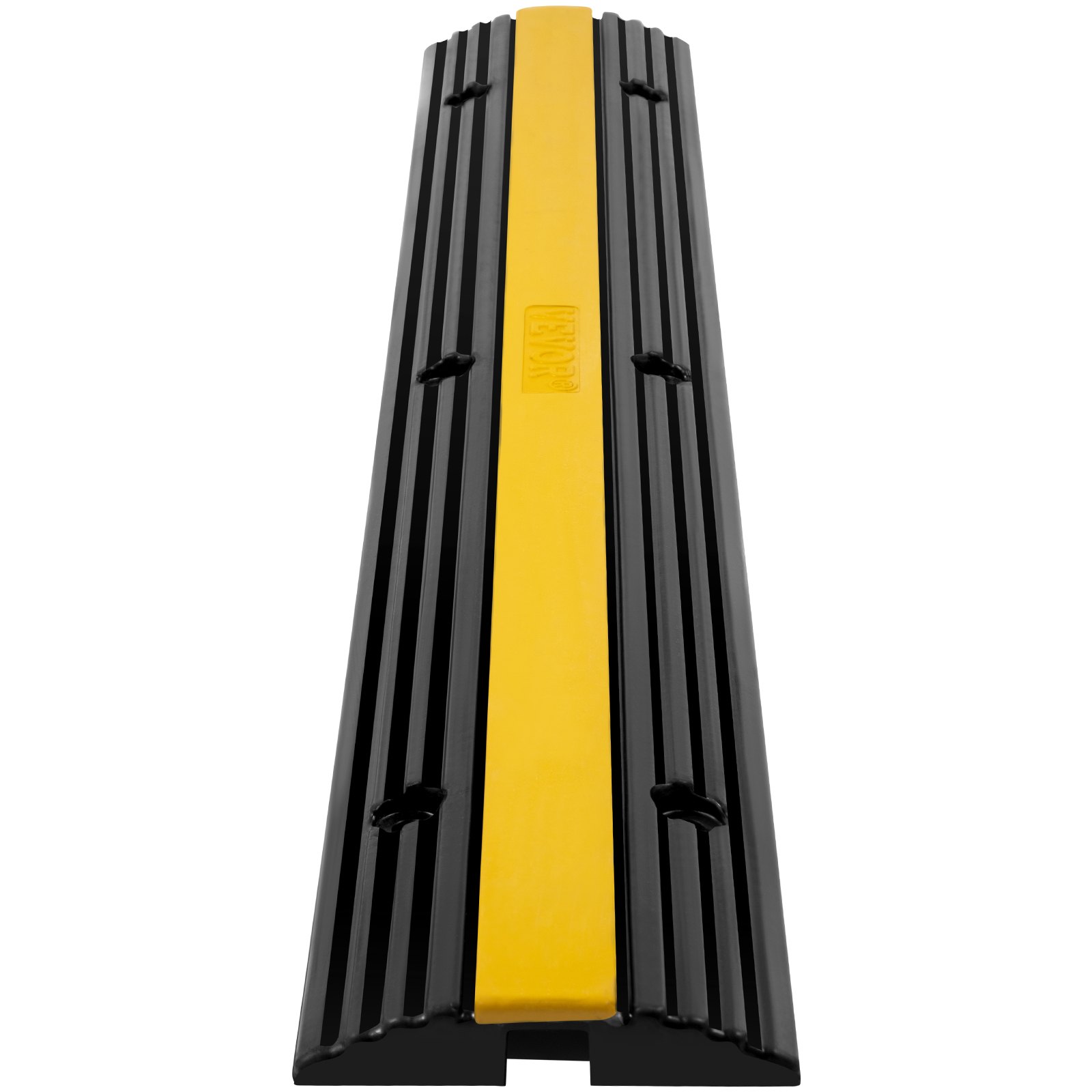 VEVOR Cable Protector Ramp, 3 Packs 1 Channels Speed Bump Hump, Rubber Modular Speed Bump Rated 18000 LBS Load Capacity, Protective Wire Cord Ramp Driveway Rubber Traffic Speed Bumps Cable Protector
