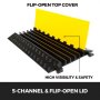 2pcs 5-channel Rubber Cable Protector Ramp Warehouse Vehicle Traffic Speed Bumps