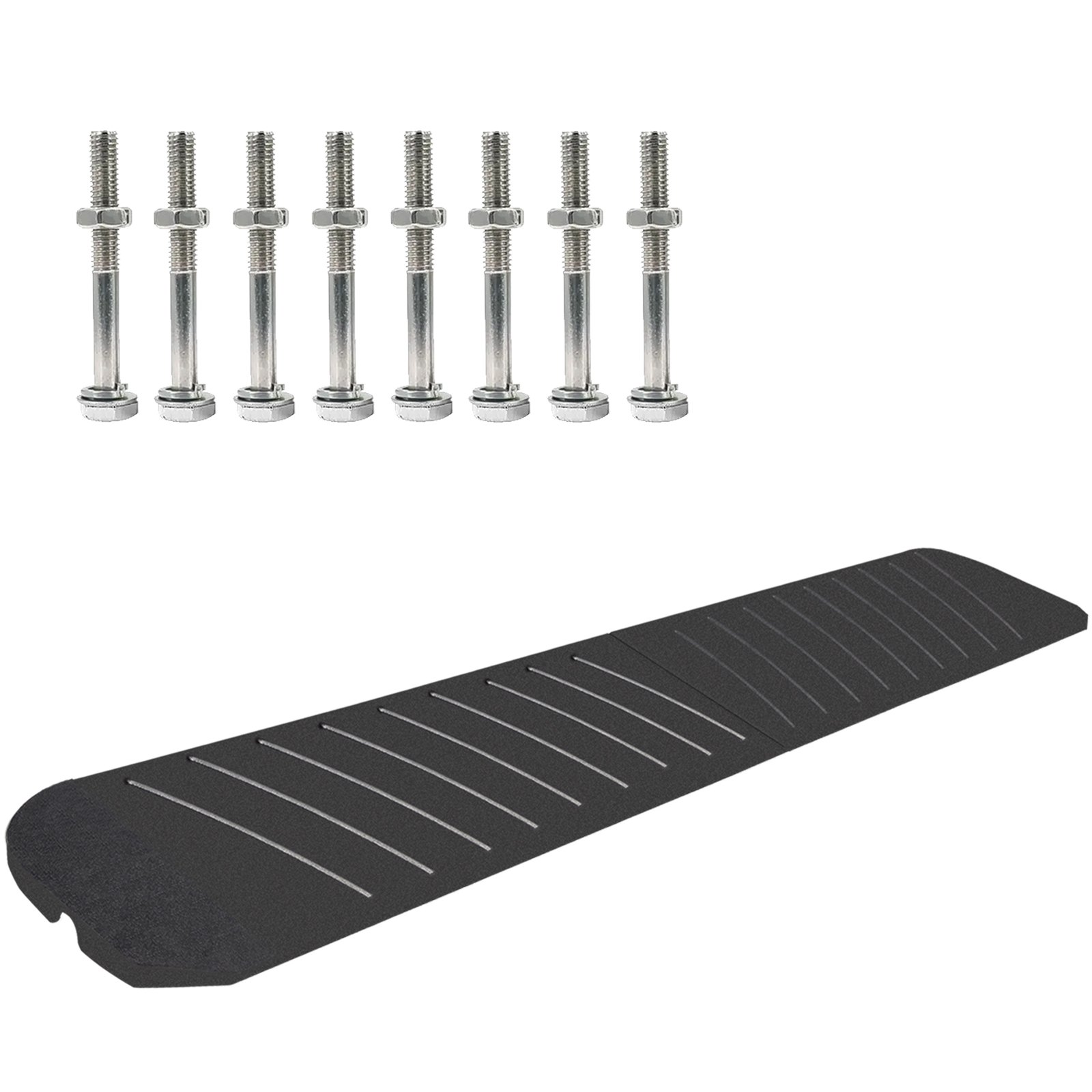 VEVOR Curb Ramp, 2 Pack Rubber Driveway Ramps, Heavy Duty 32000 lbs Weight Capacity Threshold Ramp, 2.6 inch High Curbside Bridge Ramps for Loading Dock Garage Sidewalk, Expandable Full Ramp Set