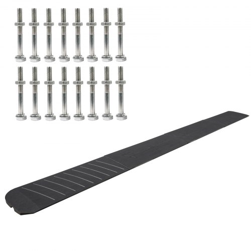 VEVOR Curb Ramp, 4 Pack Rubber Driveway Ramps, Heavy Duty 32000 lbs Weight Capacity Threshold Ramp, 2.6 inch High Curbside Bridge Ramps for Loading Dock Garage Sidewalk, Expandable Full Ramp Set