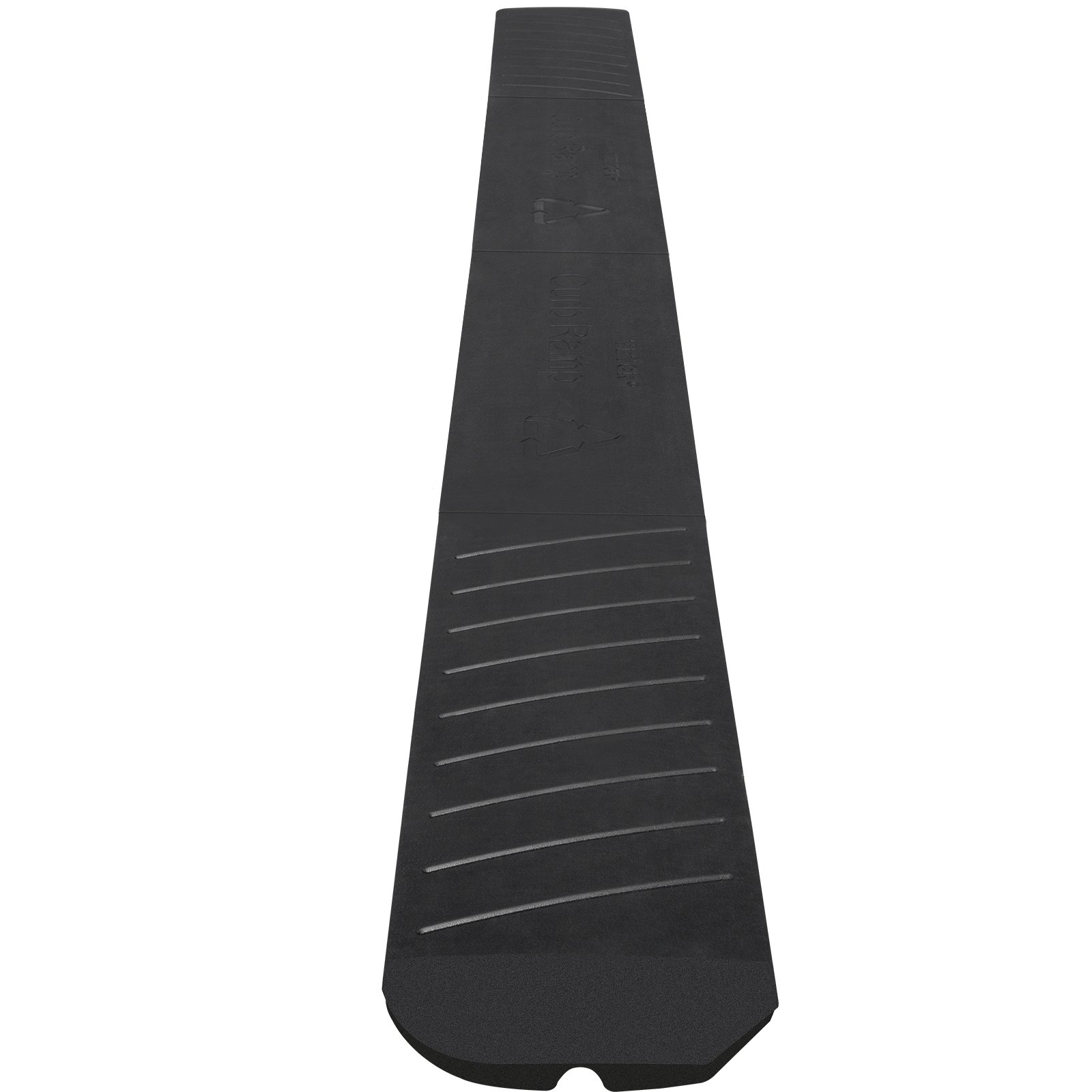 black VEVOR curb ramp with textured surface for enhanced traction and durability.