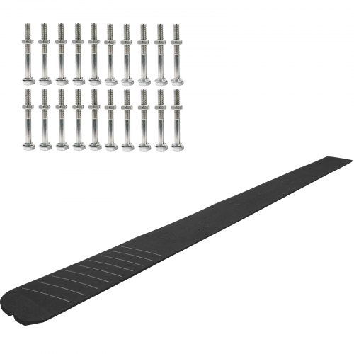 VEVOR Curb Ramp, 5 Pack Rubber Driveway Ramps, Heavy Duty 32000 lbs Weight Capacity Threshold Ramp, 2.6 inch High Curbside Bridge Ramps for Loading Dock Garage Sidewalk, Expandable Full Ramp Set