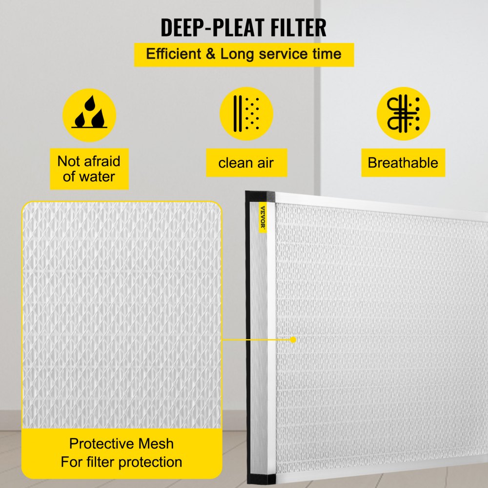 VEVOR Filtro de repuesto, filtro de aire de carbón activo, filtro de CA, juego de repuesto de filtro de aire de alta eficiencia con cubierta de malla metálica, compatible con depuradores de aire Defend Air HEPA 500 (16 x 19 x 2,2 pulgadas, 1 pieza)