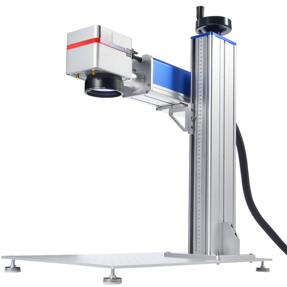 VEVOR Fiber Laser Marking Machine, 100W Compatible with LightBurn, MOPA Color Fiber Laser Engraver, 6.9" x 6.9" Working Area with Rotary Axis, Solid State Laser Machine for Aluminum Steel Jewelry Gold