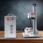 VEVOR Fiber Laser Marking Machine, 100W Compatible with LightBurn, MOPA Color Fiber Laser Engraver, 6.9" x 6.9" Working Area with Rotary Axis, Solid State Laser Machine for Aluminum Steel Jewelry Gold