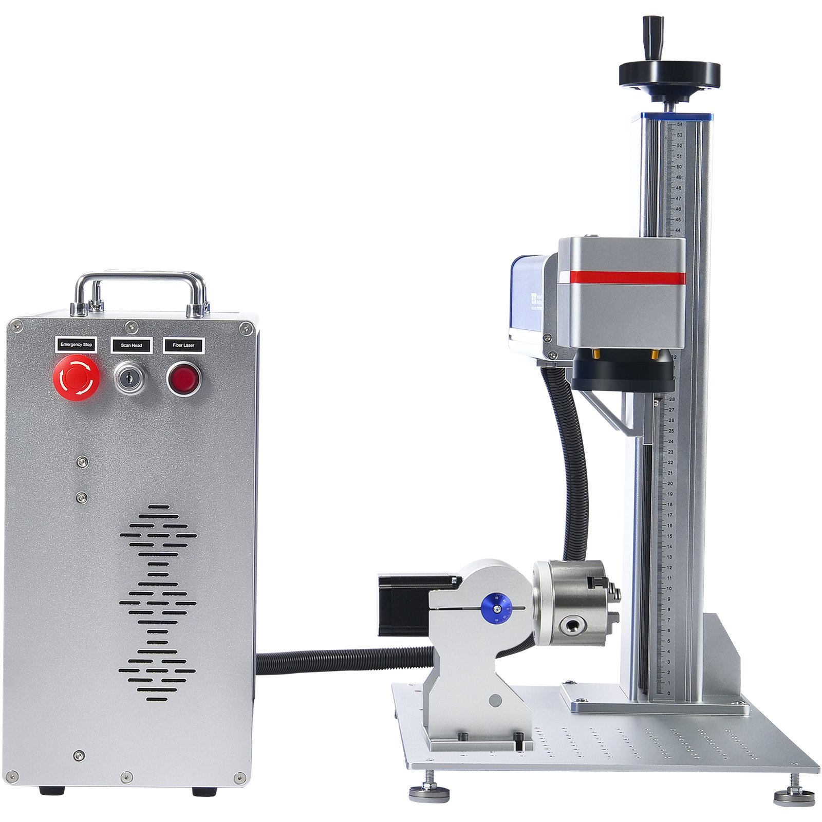 VEVOR Fiber Laser Marking Machine, 100W Compatible with LightBurn, MOPA Color Fiber Laser Engraver, 175 x 175 mm Working Area with Rotary Axis, Solid State Laser Machine for Aluminum Steel Jewelry