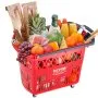 VEVOR Shopping Baskets, 6PCS, 39L Shopping Carts with Handles, Plastic Rolling Shopping Basket with Wheels, Large Portable Shopping Basket Set for Supermarkets, Retail Stores, Grocery Shopping, Red