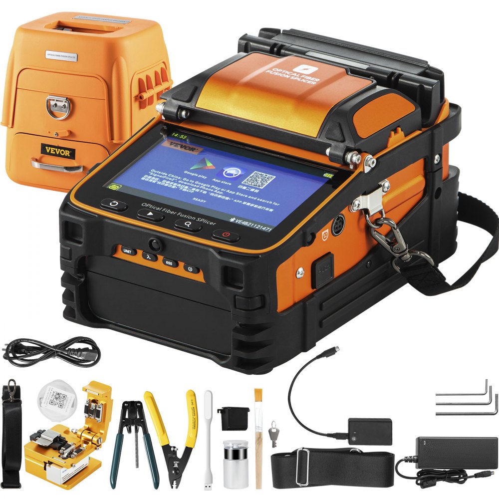 VEVOR Fusion Splicer, AI-9 Automatic Intelligent Precision Optical Fiber Fusion Splicer Optical Fiber Welding Splicing Machine with SM/MM Optic Fiber Splicing 5s Splicing for Railway Electric Power