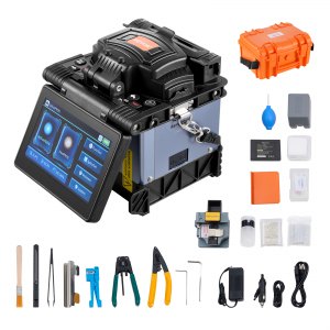 VEVOR Fiber Fusion Splicer 6 Motors, Core Alignment Fiber Optic Splicer 6s Splicing & 13s Heating, Fiber Splicer Machine with 5″ Touch Screen, 3 in 1 Fiber Holder, 7800mAh Battery for SM MM DS NZDS | VEVOR US
