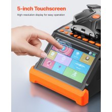 VEVOR Fiber Fusion Optic Splicer 6 Motors Core & Clad Alignment 5" Touch Screen