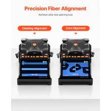 VEVOR Fiber Fusion Optic Splicer 6 Motors Core & Clad Alignment 5" LCD Screen