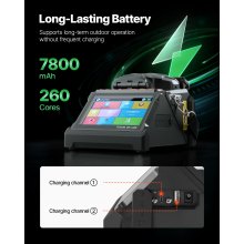 VEVOR Fiber Fusion Optic Splicer 6 Motors Core & Clad Alignment 5" LCD Screen