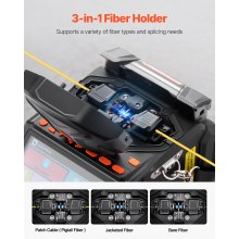 VEVOR Fiber Fusion Optic Splicer 6 Motors Core & Clad Alignment 5" LCD Screen