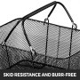 black mesh VEVOR shopping basket with skid-resistant, burr-free handles for a smooth shopping experience.