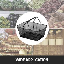 VEVOR Mesh Shopping Baskets with Handles Metal Shopping Basket 12PCS Portable