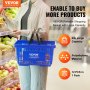 VEVOR shopping basket, blue, 24l capacity, person groceries, polyethylene, 12 pcs pack, supermarket.