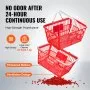 VEVOR Shopping Basket, Set of 20, 21L Durable Plastic Grocery Basket with Handle and Stand, 16.5 x 11.8 x 8.27 inch Portable Shop Basket Bulk Used for Retail Store Supermarket Grocery Shopping, Red