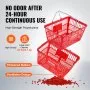 VEVOR Shopping Basket Grocery Basket 12PCS 21L with Iron Handle & Stand Red