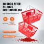 VEVOR Shopping Basket Portable Grocery Basket 12PCS 21L with Handle & Stand Red