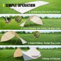 Vevor Bell Tent Porch Awning Tent Tarp Cotton Canvas Half-circle For Camping