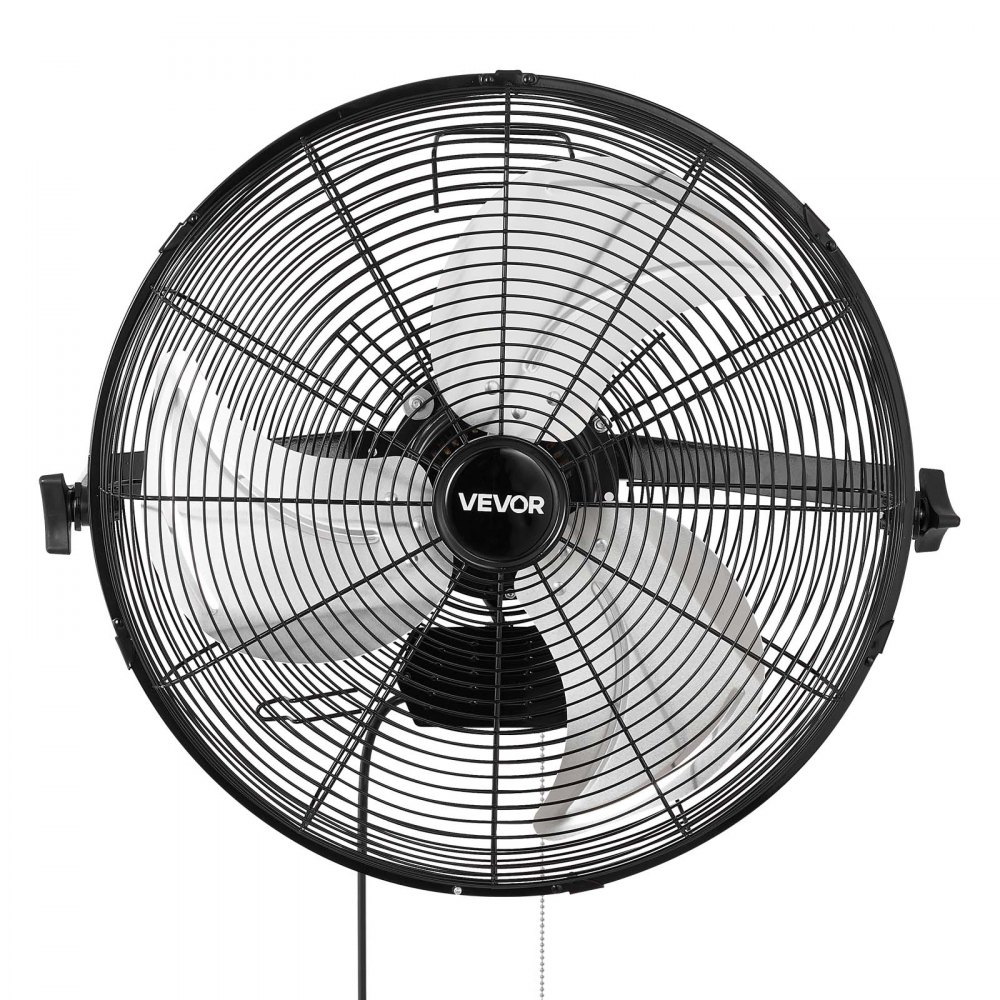 VEVOR Wall Mount Fan, 18 in Wall Mounted Hanging Fan, 3-Speed, Long Airflow Distance, Adjustable Rotation Angle, Mechanical Control, Powerful for Industry, Commercial, Garage, Workshop, Gym, 2 Pack