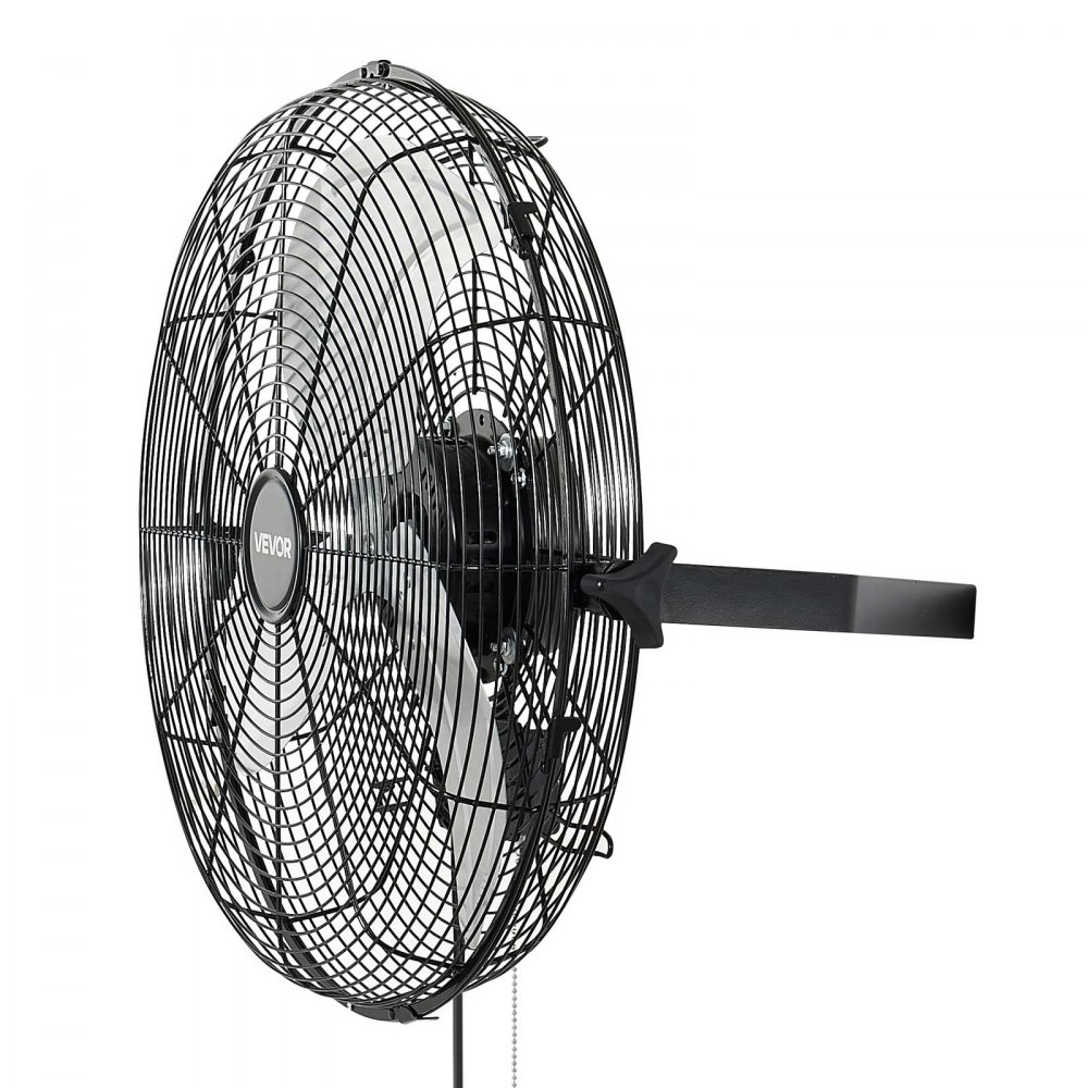 VEVOR Wall Mount Fan, 18 in Wall Mounted Hanging Fan, 3-Speed, Long Airflow Distance, Adjustable Rotation Angle, Mechanical Control, Powerful for Industry, Commercial, Garage, Workshop, Gym, 2 Pack