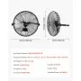 VEVOR Wall Mount Fan, 18 in Wall Mounted Hanging Fan, 3-Speed, Long Airflow Distance, Adjustable Rotation Angle, Mechanical Control, Powerful for Industry, Commercial, Garage, Workshop, Gym, 2 Pack